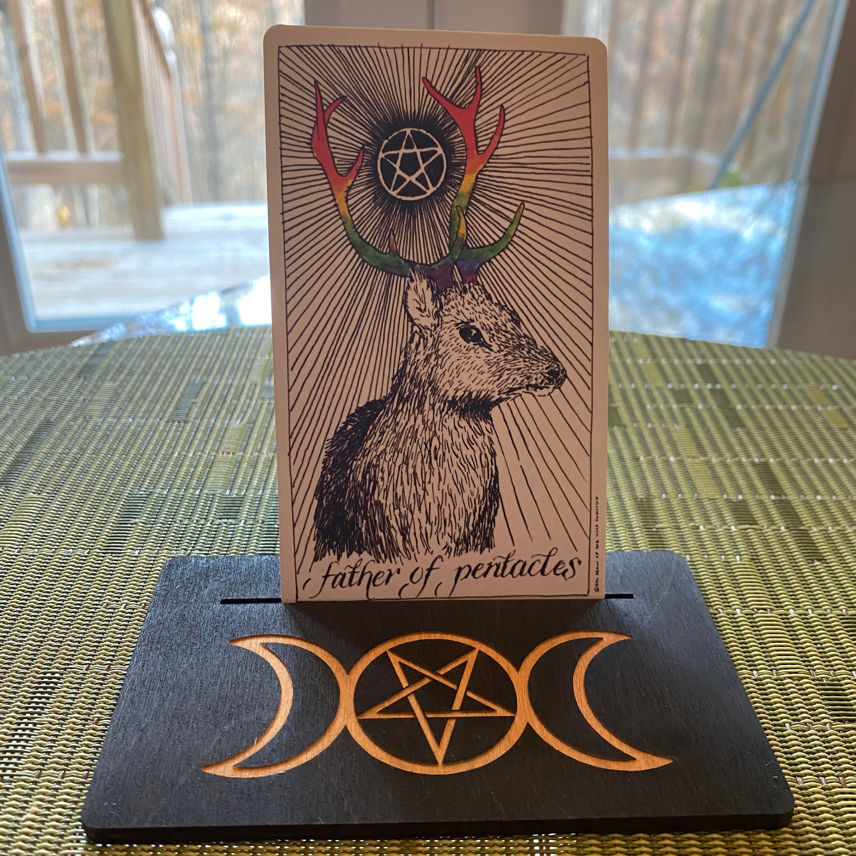 Triple Moon Pentagram Tarot Card Holder 