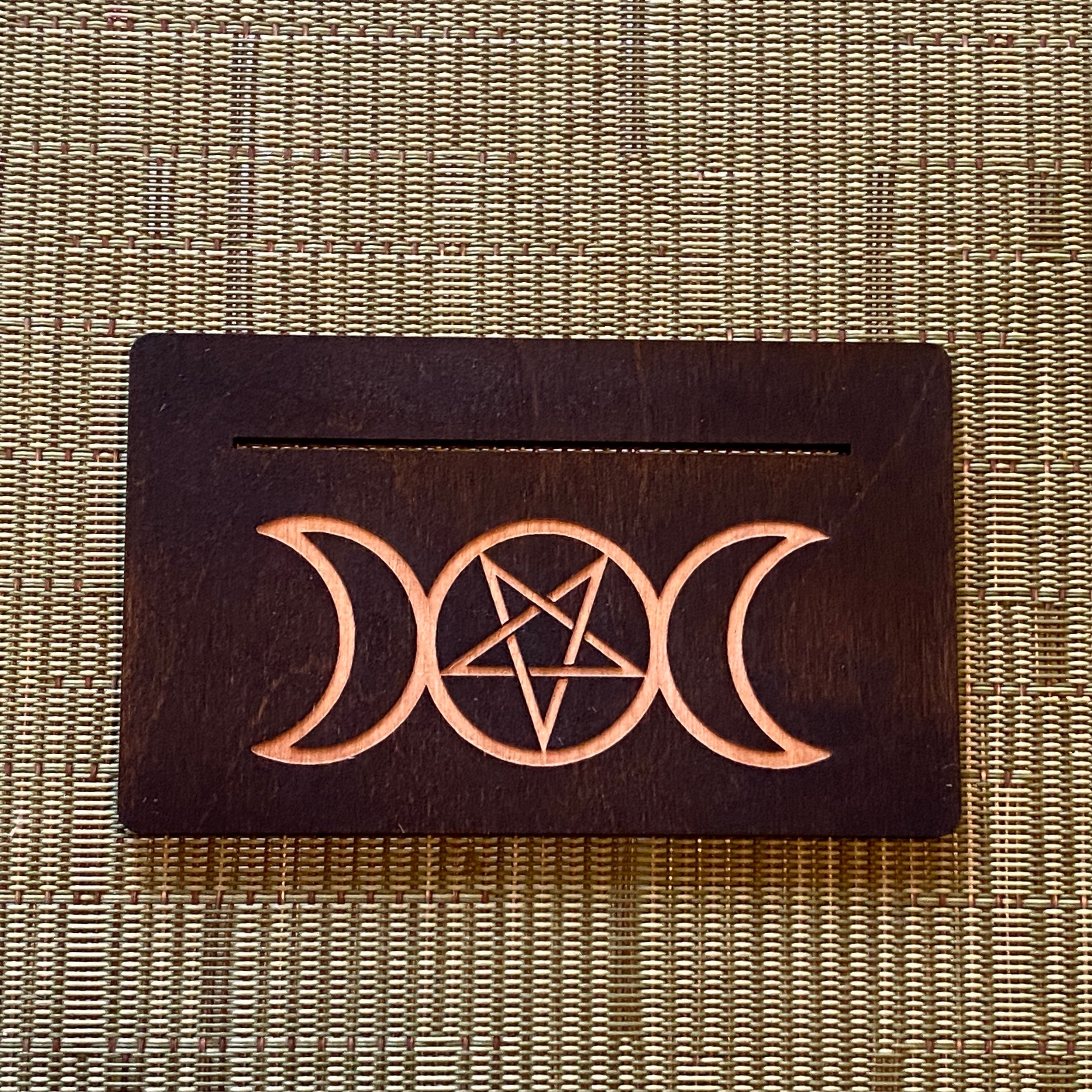 Triple Moon Pentagram Tarot Card Holder 