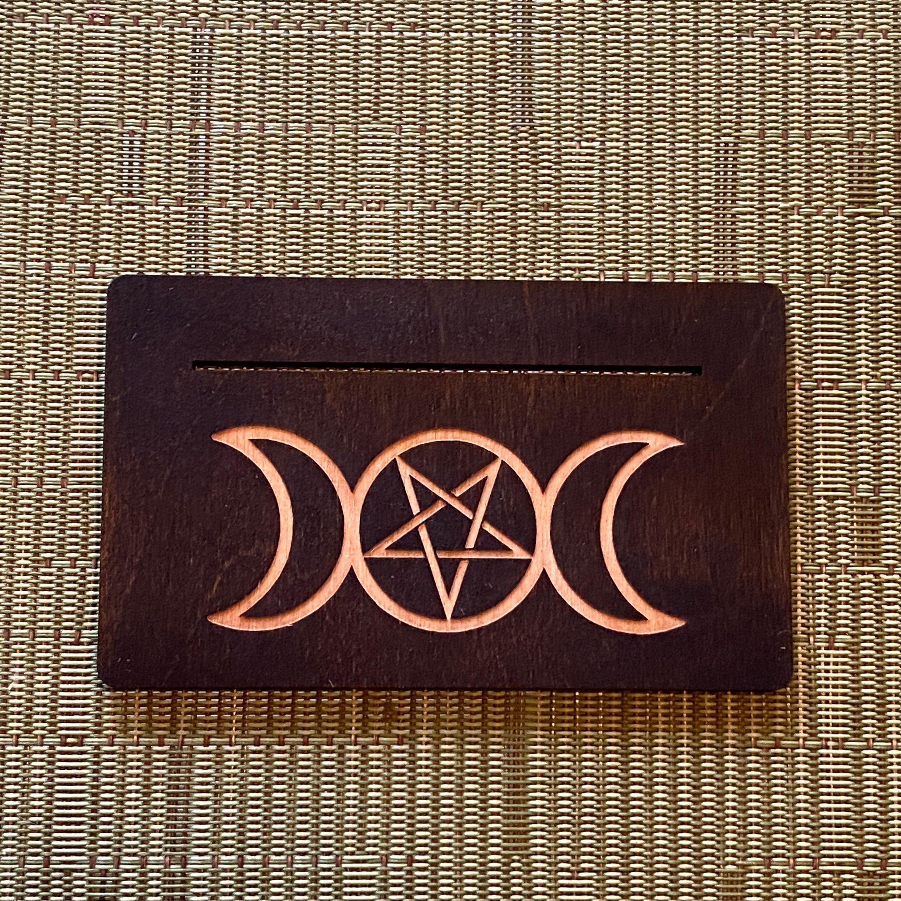 Triple Moon Pentagram Tarot Card Holder