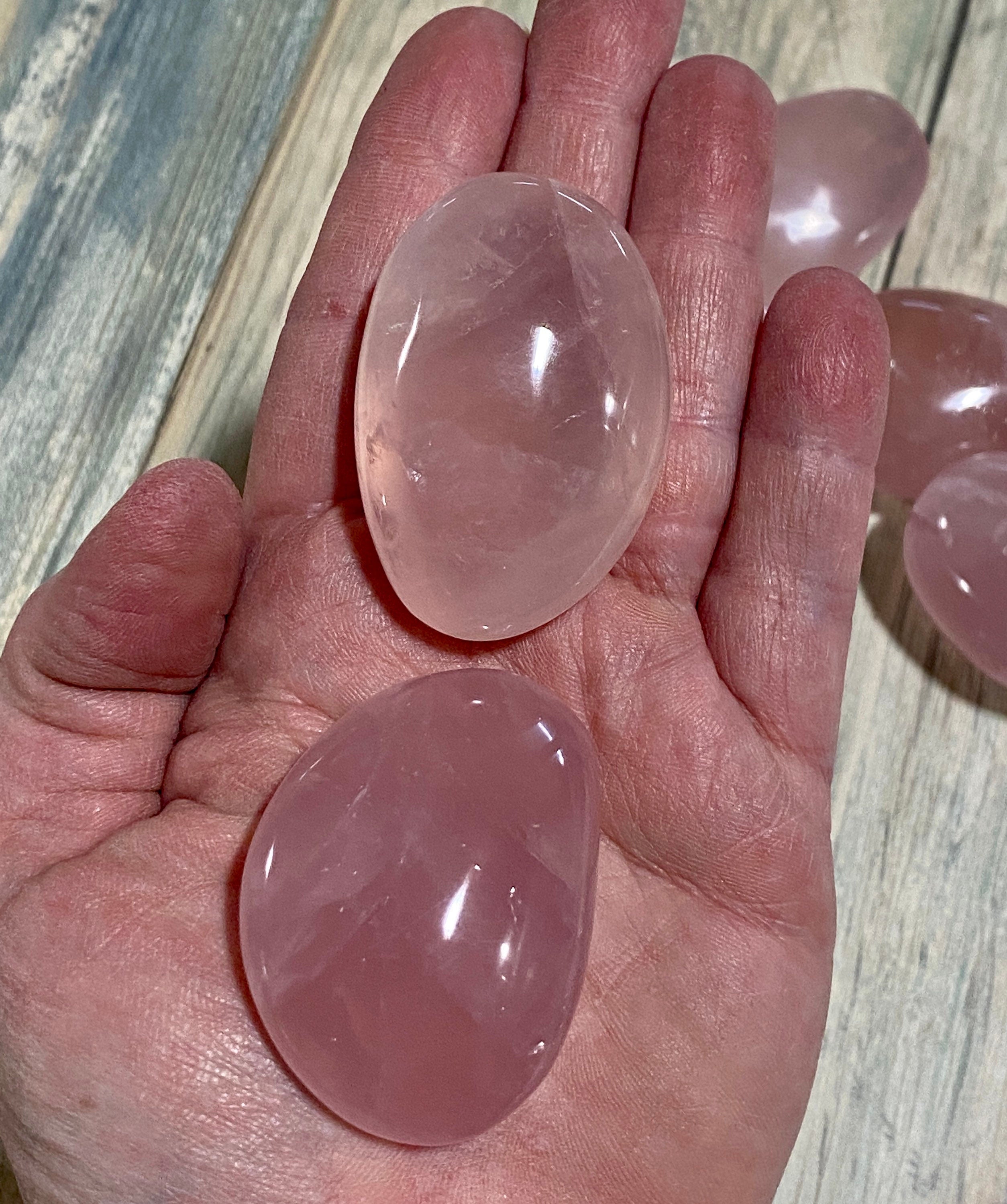 Grade A+ Rose Quartz Palm Stones  from Madagascar