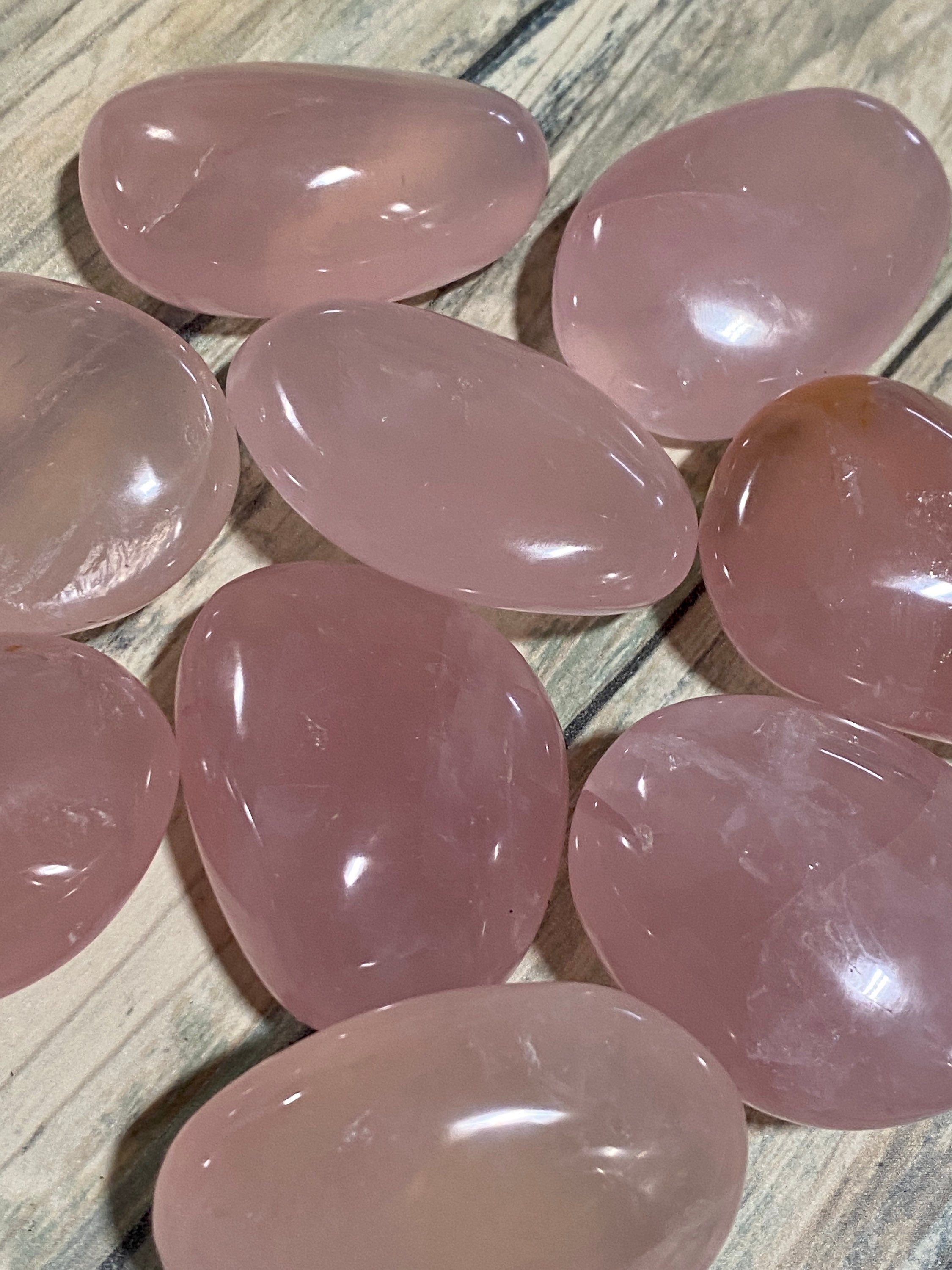 Grade A+ Rose Quartz Palm Stones  from Madagascar