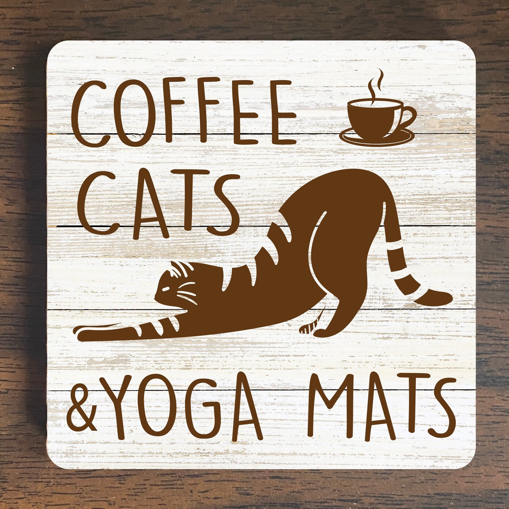Coffee Cats and Yoga Mats Magnet