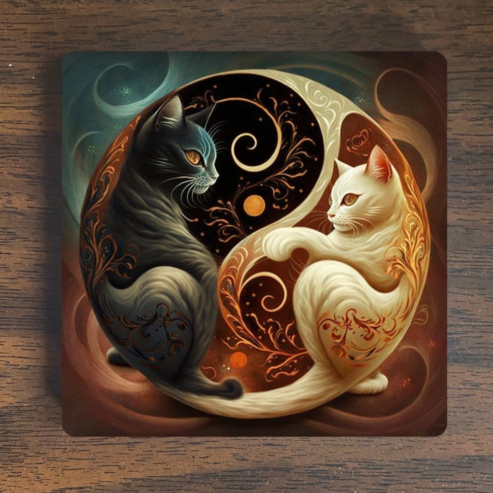 Yin Yang Cat Magnet