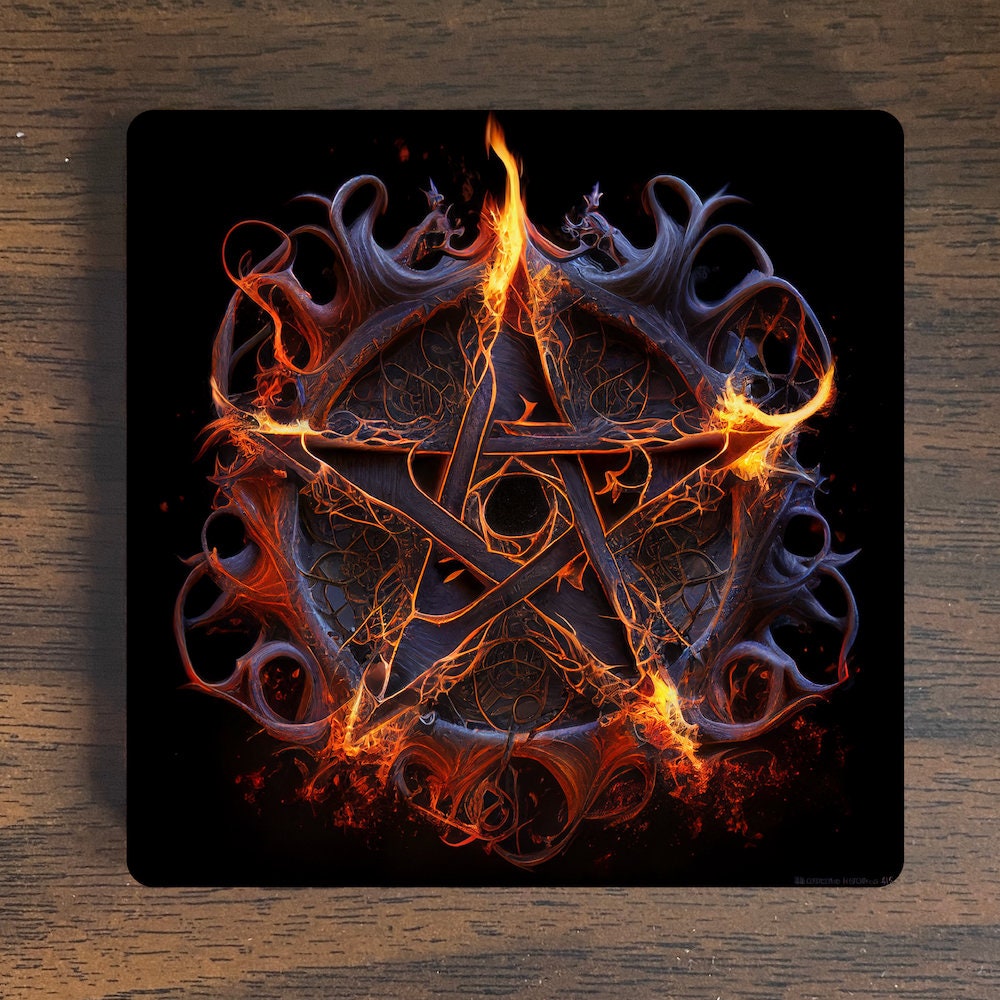 Flaming Pentagram Magnet