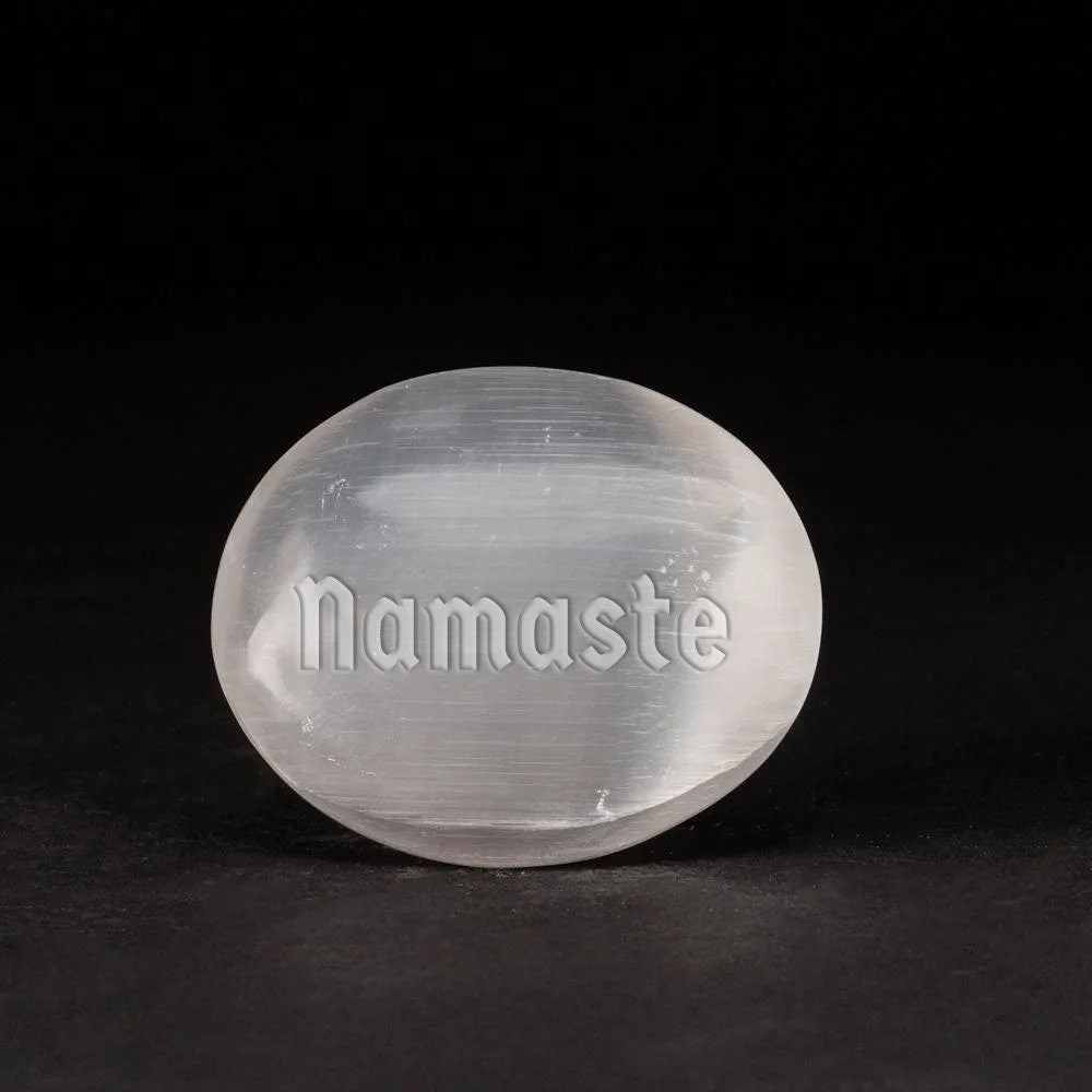 Inspirational Word Selenite Palm Stones