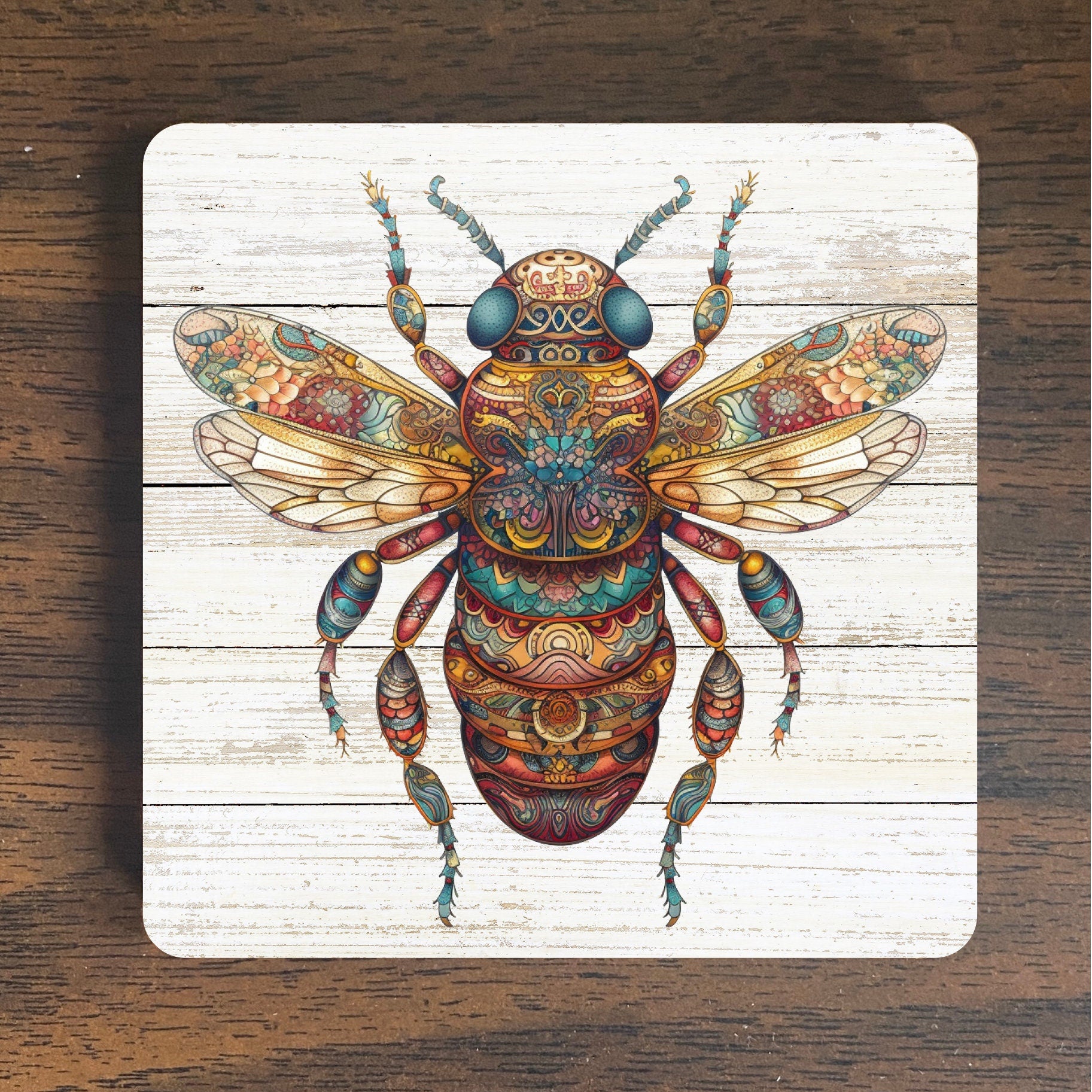 Buzzing Brilliance Psychedelic Honey Bee Magnet
