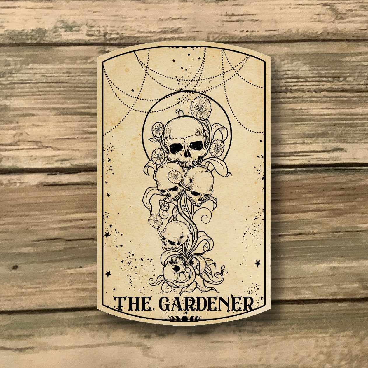 Handcrafted Gardener Tarot Card Magnet - Nature-inspired Decor - Magnetic Fridge Decoration