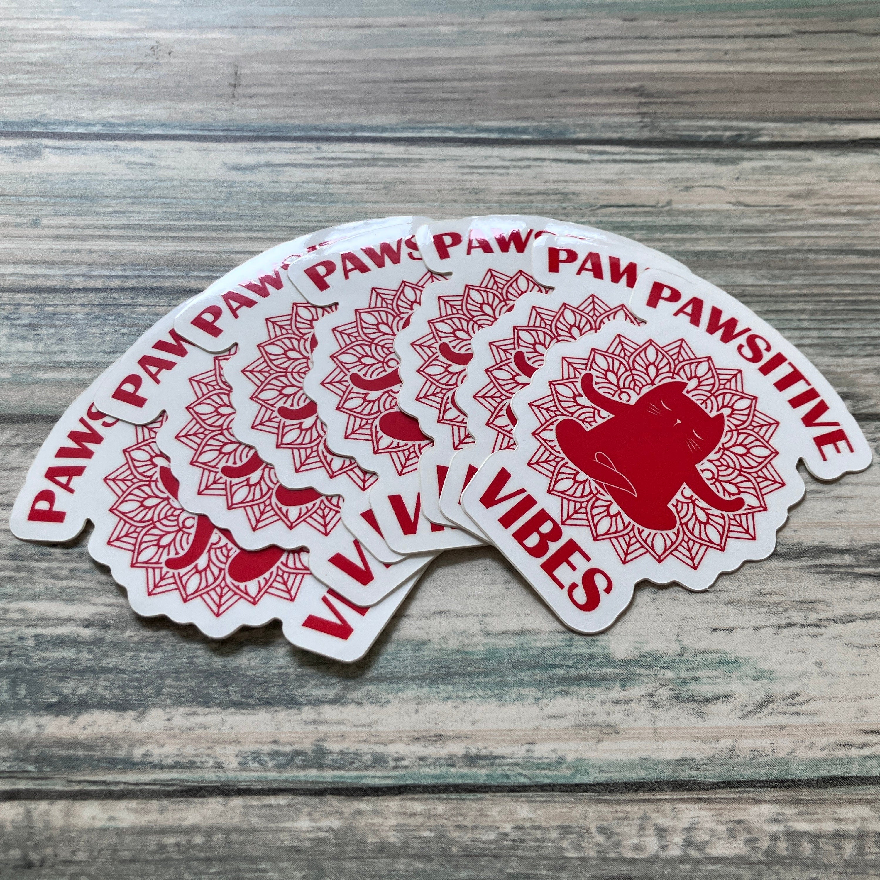 Pawsitive Vibes Sticker - Vinyl Sticker - Vinyl Cat Sticker - Spiritual Sticker