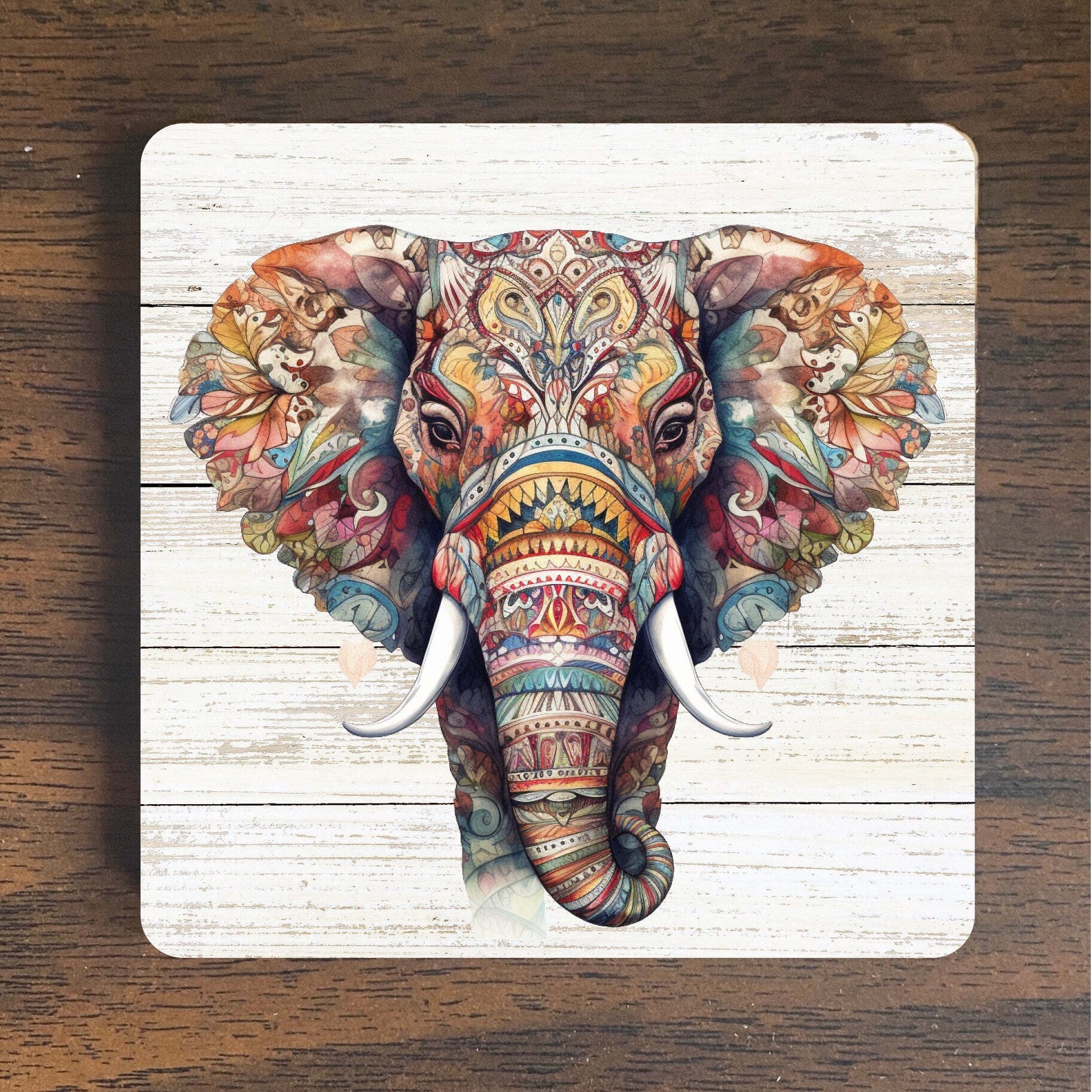 Mesmerizing Psychedelic Elephant Magnet - Elephant Refrigerator Magnet -  Spiritual Magnet -  Refrigerator Magnet