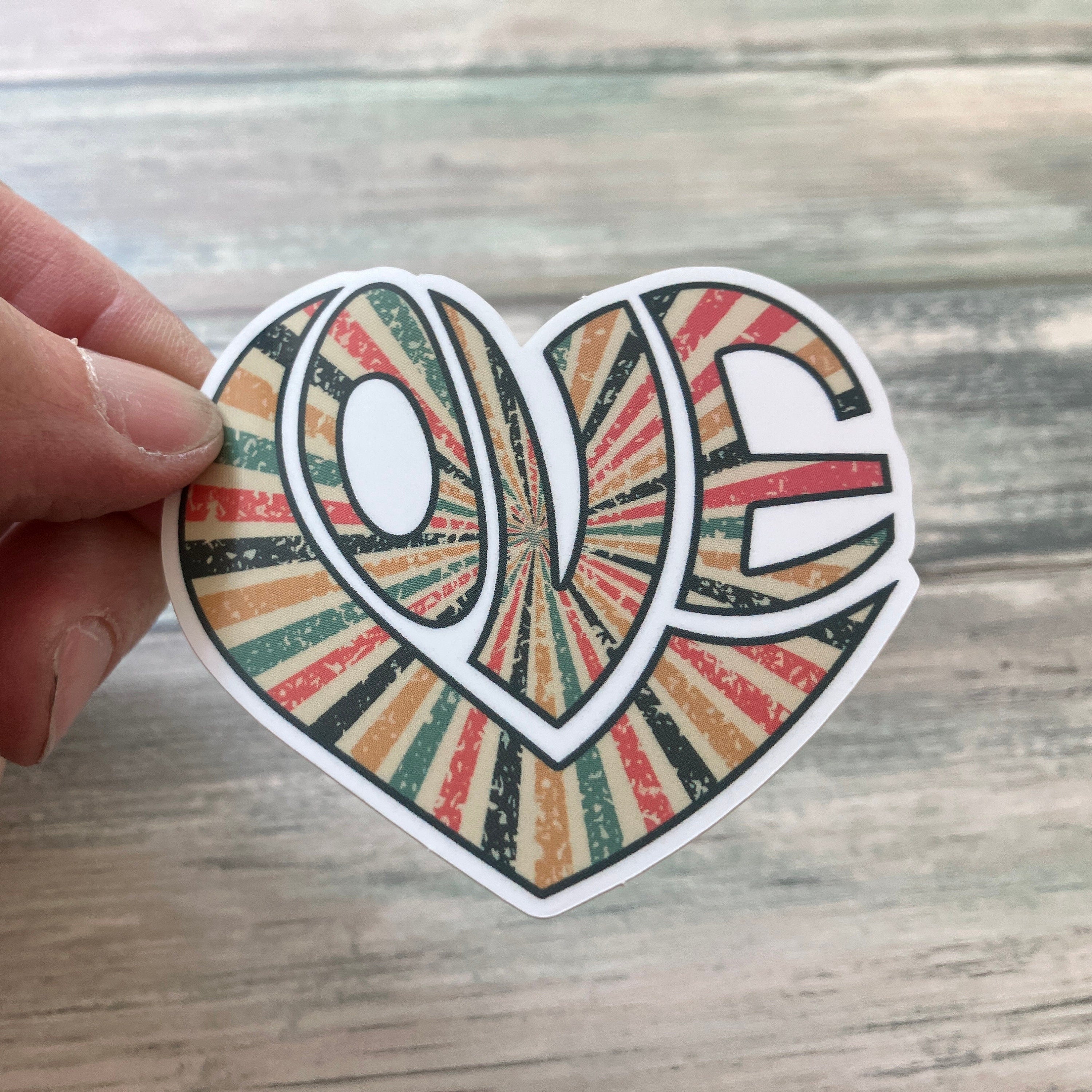 Retro Love Sticker - Vinyl Sticker - Love Sticker - Vintage Sticker - Retro Sticker - Water Bottle Sticker - Laptop Sticker