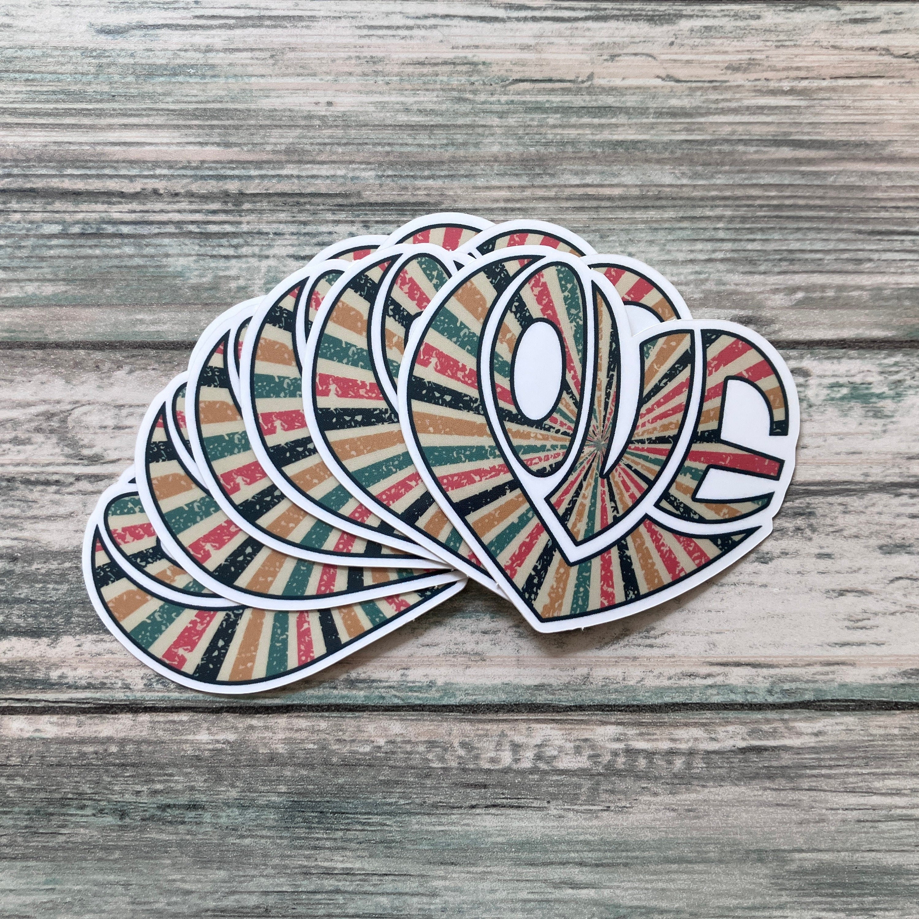 Retro Love Sticker - Vinyl Sticker - Love Sticker - Vintage Sticker - Retro Sticker - Water Bottle Sticker - Laptop Sticker