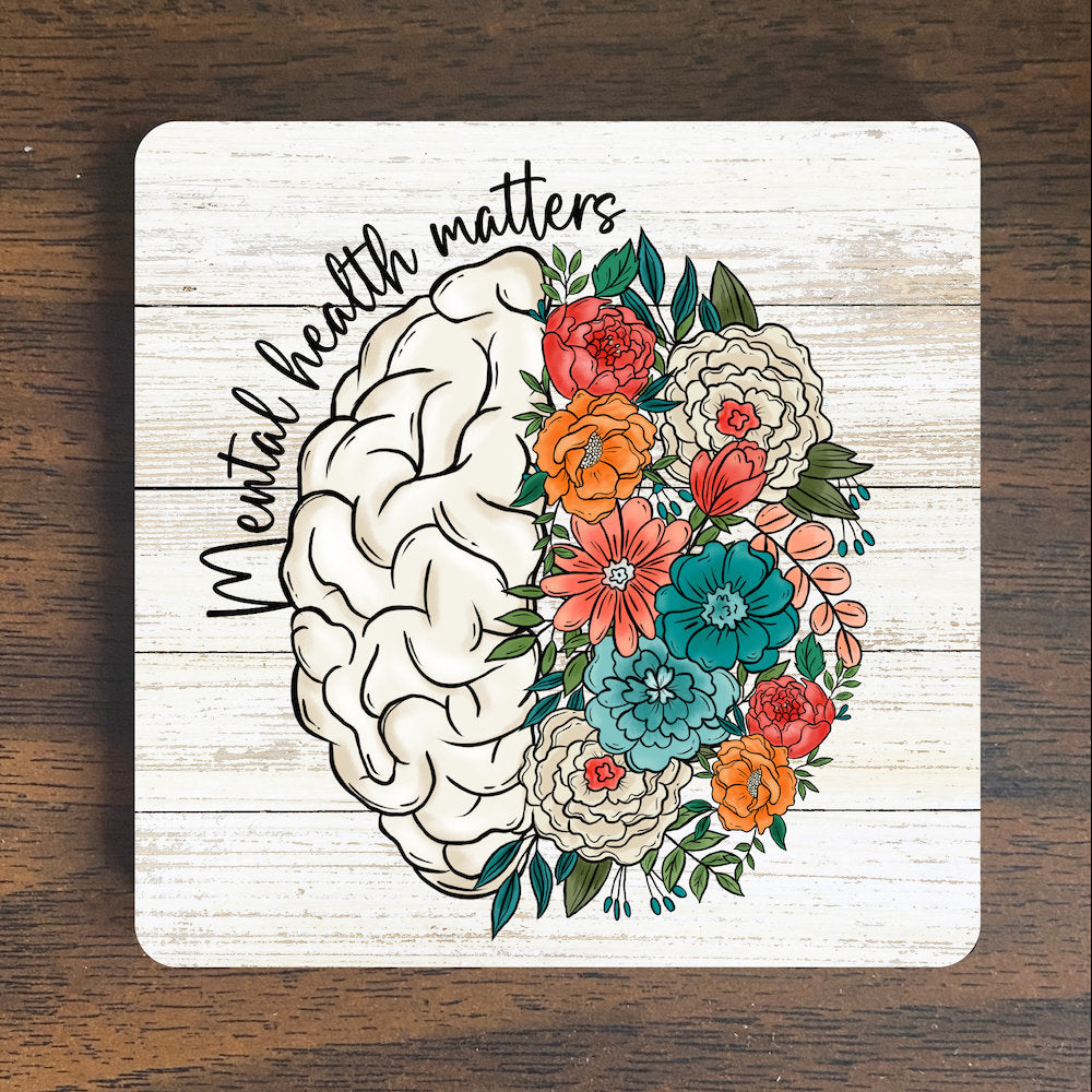 Mental Health Matters Magnet - Mental Health Magnet - Wellness Magnet - Refrigerator Magnet - Floral Magnet