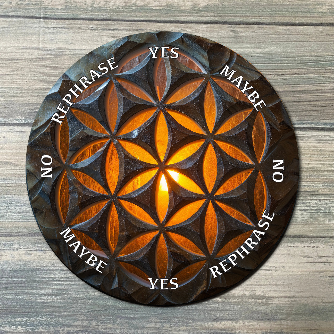 Flower of Life Pendulum Board - Sacred Geometry Divination Board - Full Color - Altar Decoration