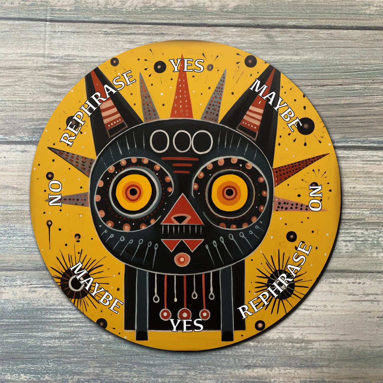 Folk Art Pendulum Board - Folk Art Divination Board - Full Color - Altar Decoration