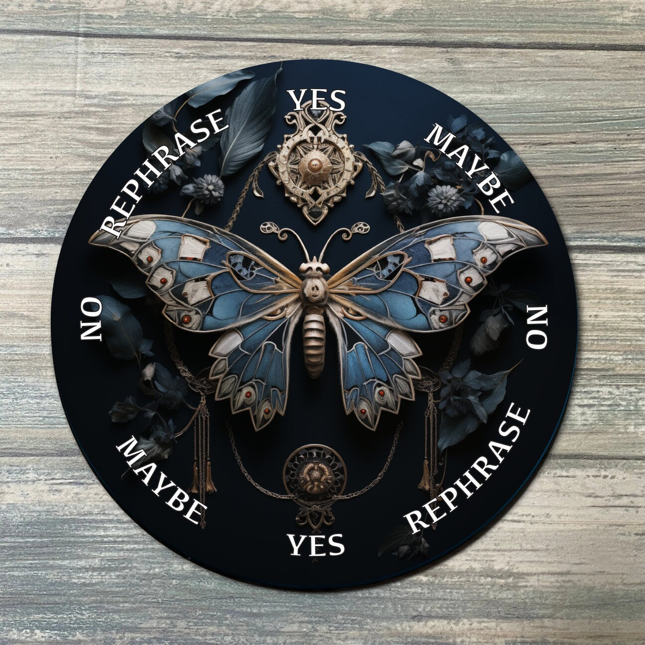 Moth Pendulum Board - Death Moth Divination Board - Full Color - Altar Decoration