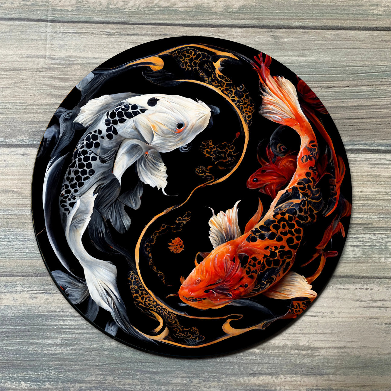 Koi Fish Crystal Grid Color - Koi FIsh Altar Decoration - Yin Yang Koi Fish