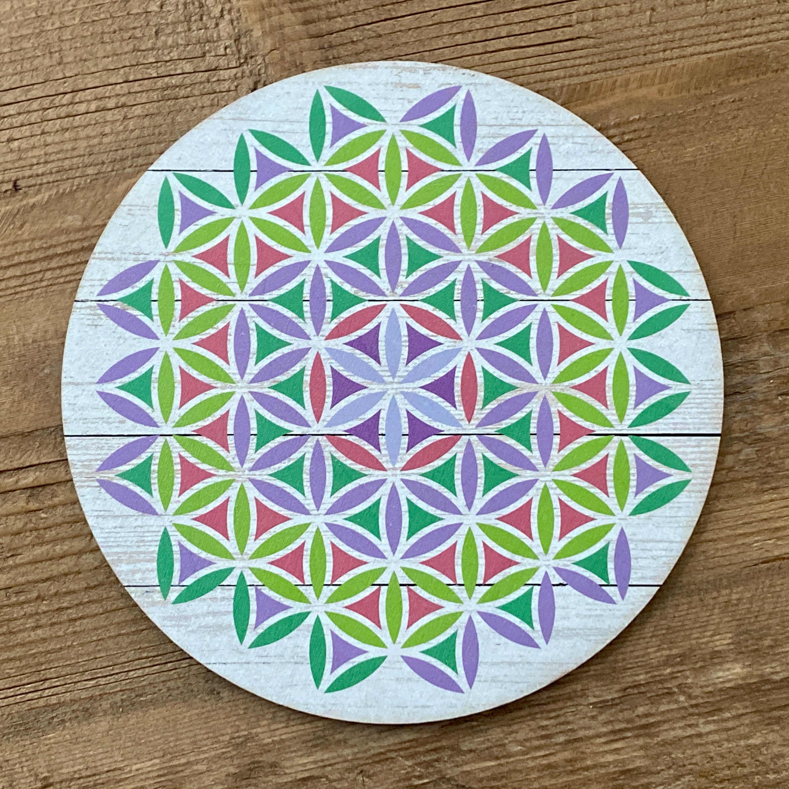 Flower of Life Inverted Crystal Grid #2 Color - UV Printed
