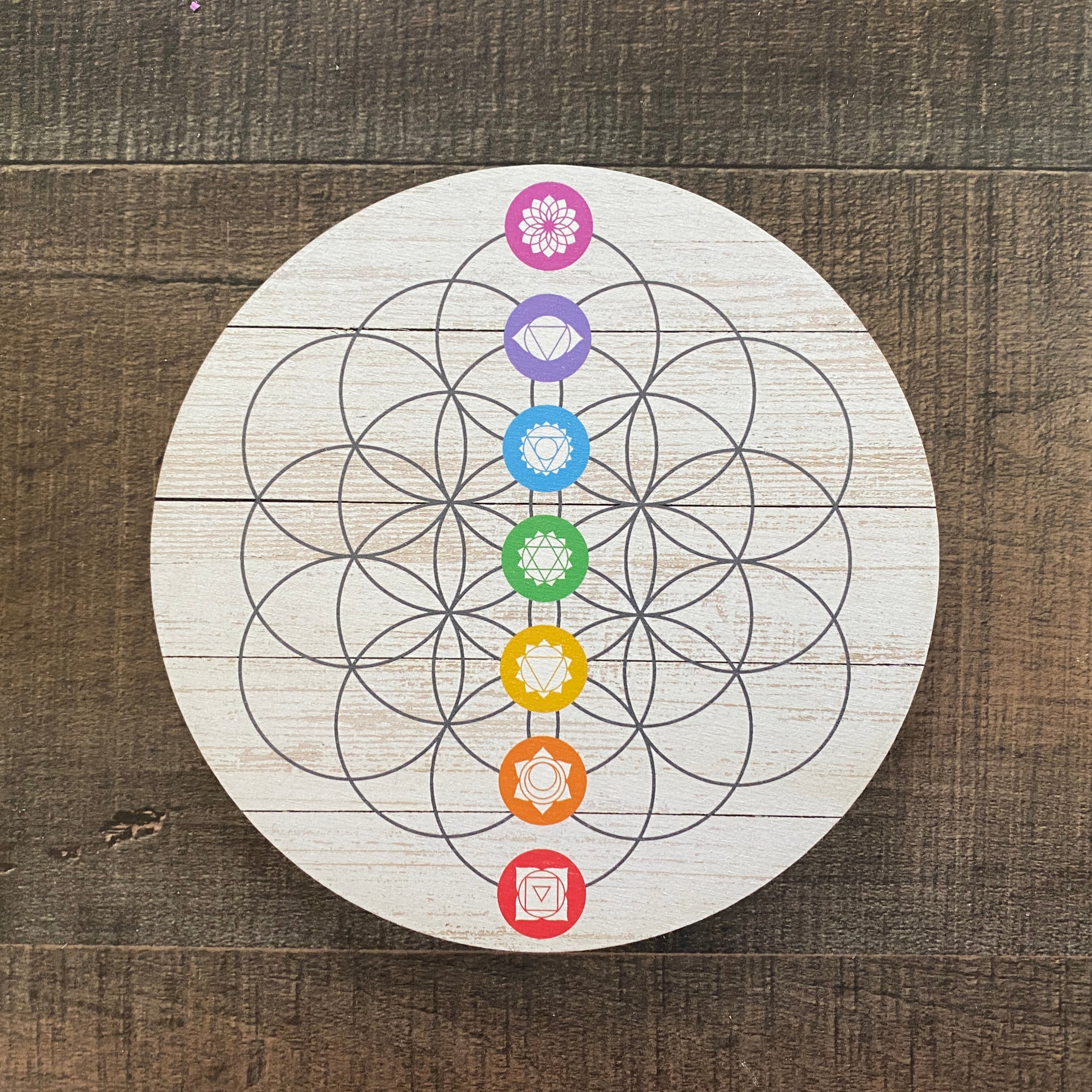 Flower of Life Crystal Chakras Color