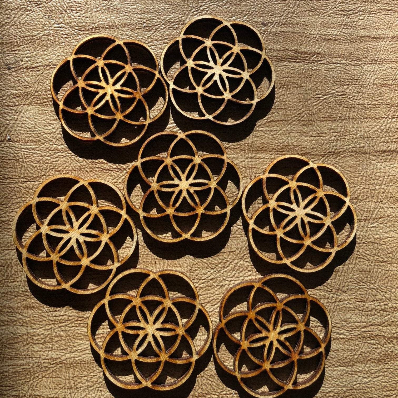 Flower of Life Wooden Beads