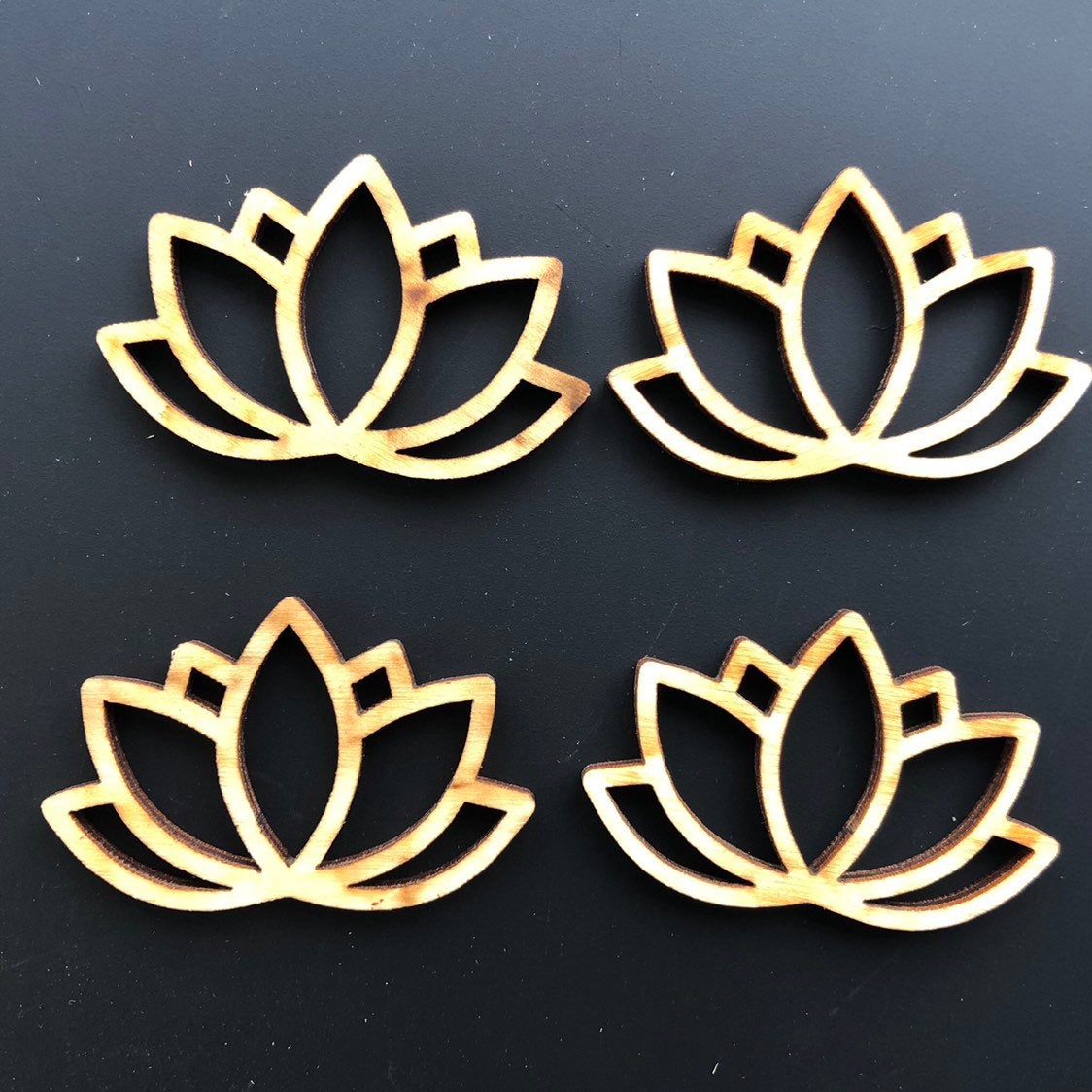 Lotus Flower Wooden Beads