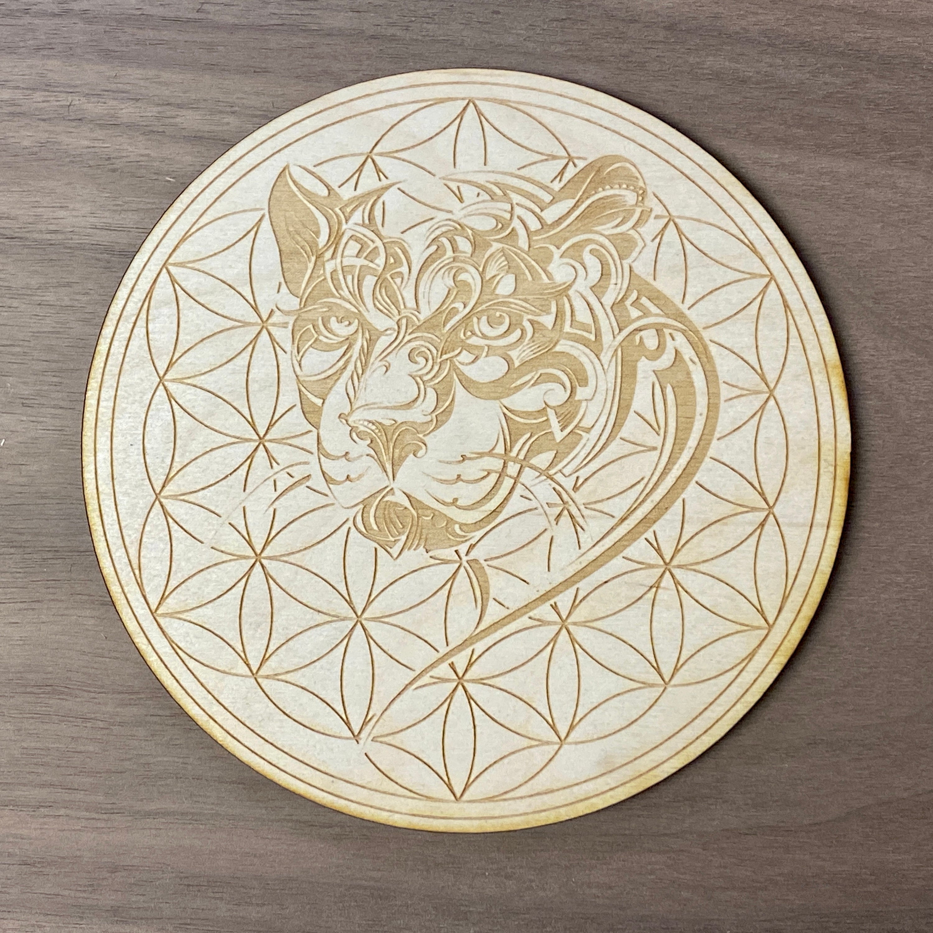 Panther Flower of Life Crystal Grid