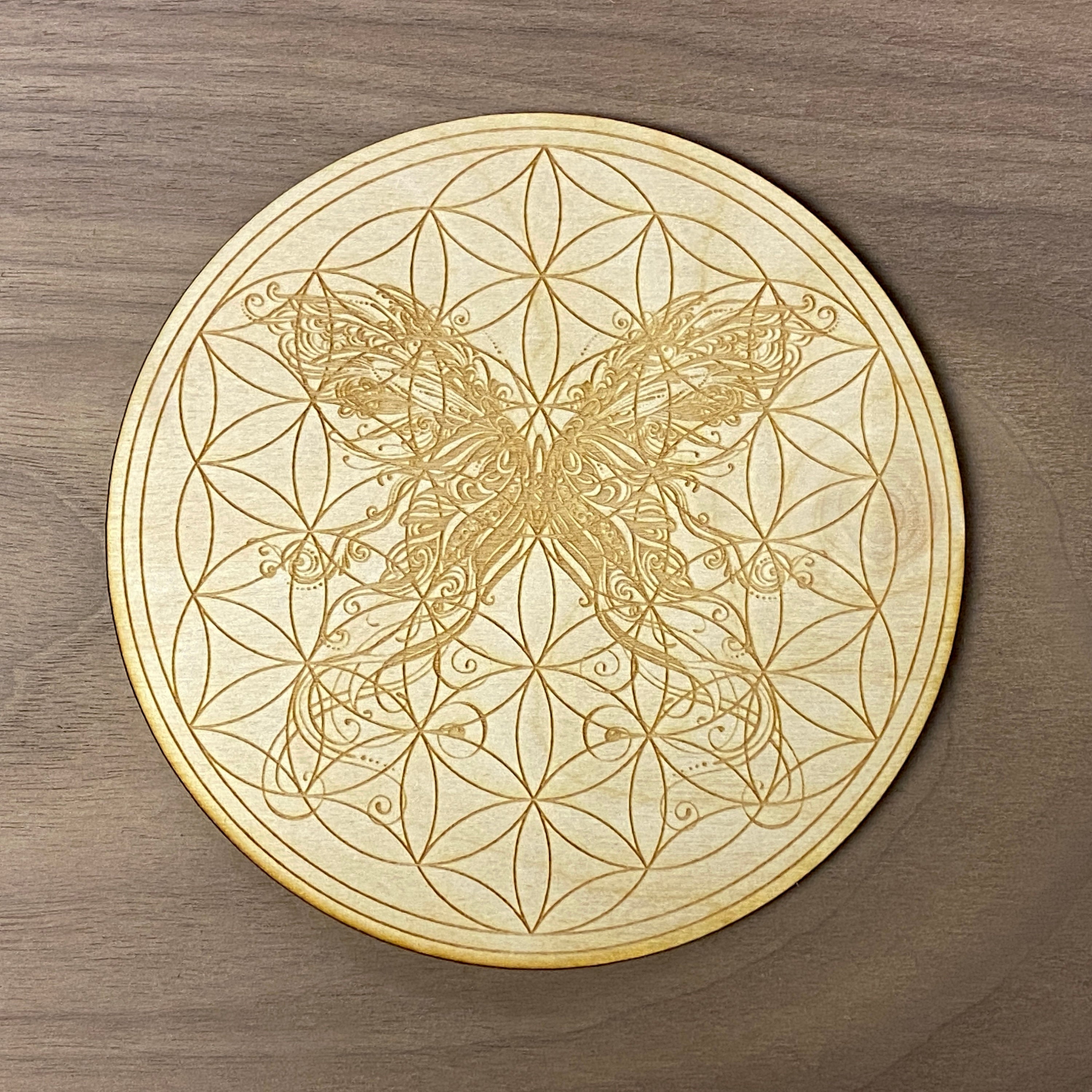 Butterfly Flower of Life Crystal Grid