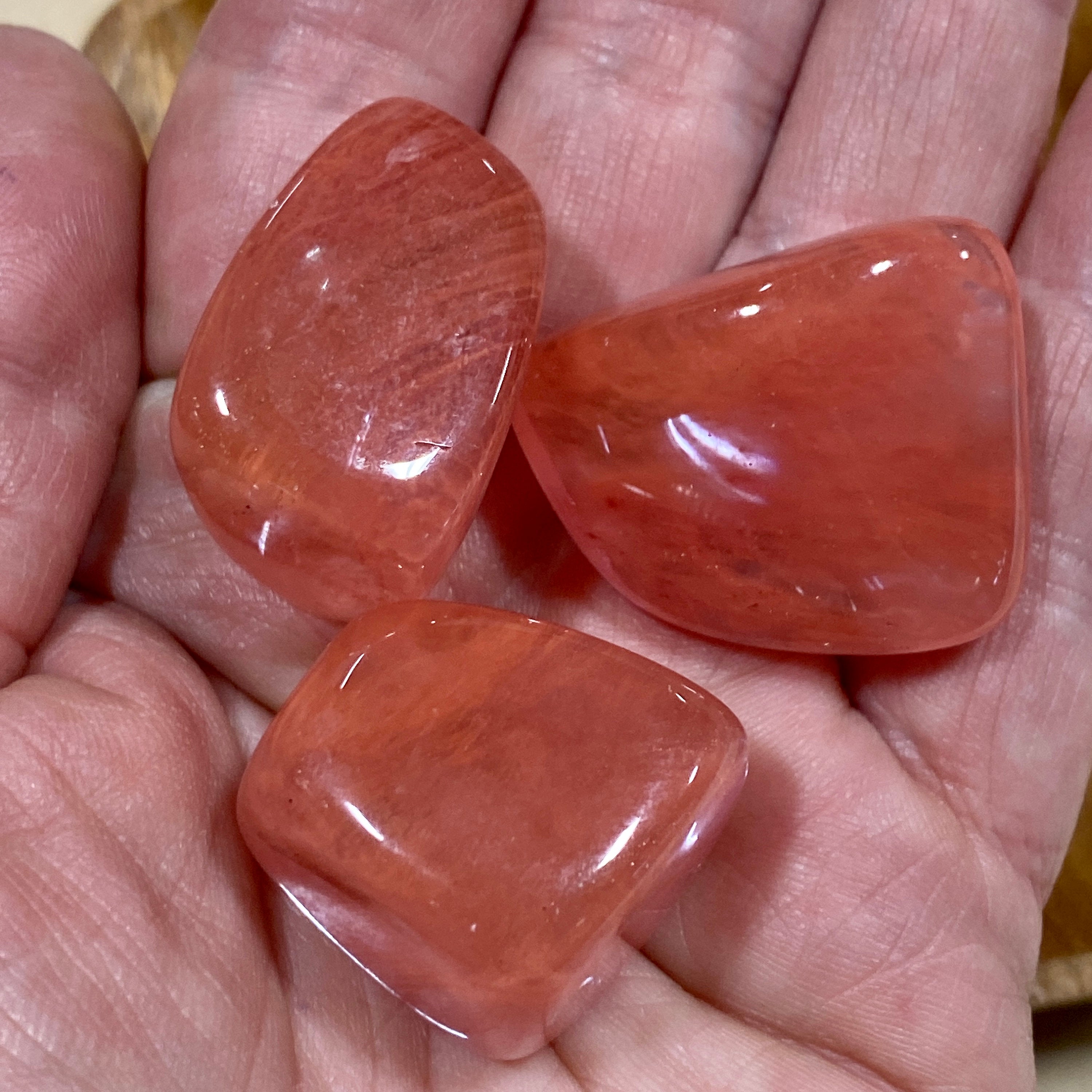 Strawberry Obsidian TUMBLED Strawberry Obsidian - Heart Chakra Stone -  Root Chakra Crystal -  healing crystals and stones