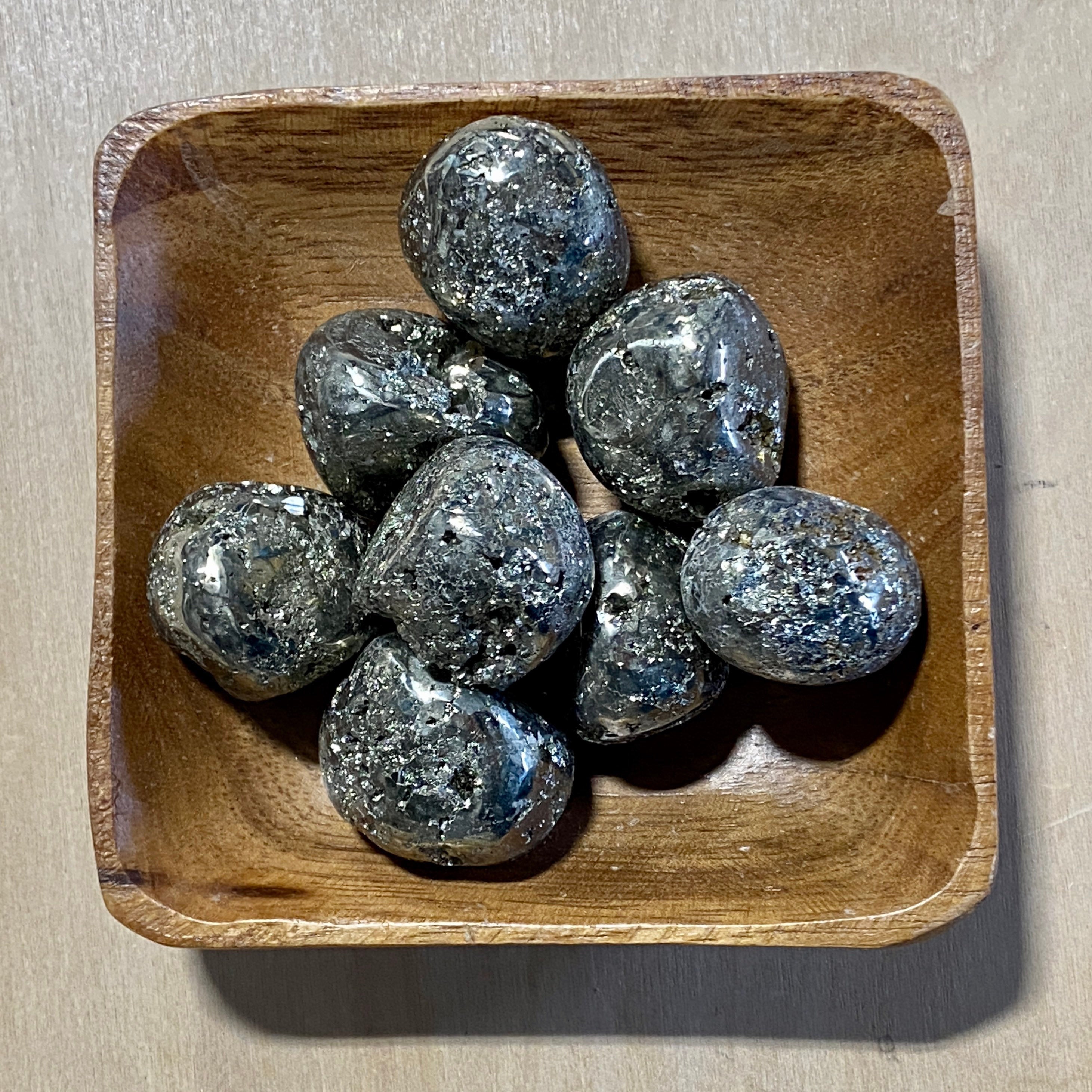 Pyrite TUMBLED Large - Root Chakra - Reiki - Energy Healing - Base Chakra - Tumbled Pyrite - Fools Gold