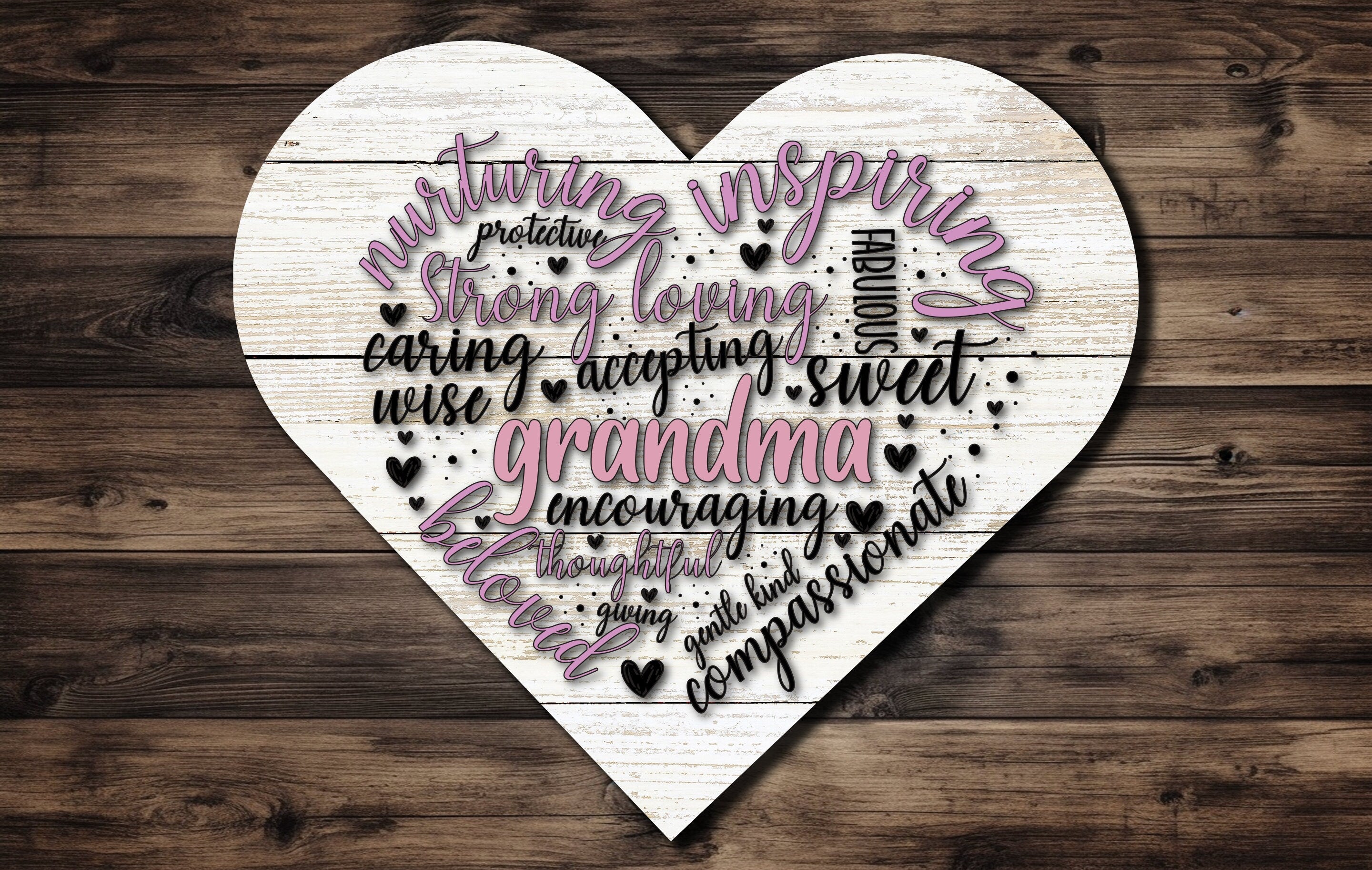 Mom Heart Magnet - Grandma Heart Magnet - Mother's Day Magnet