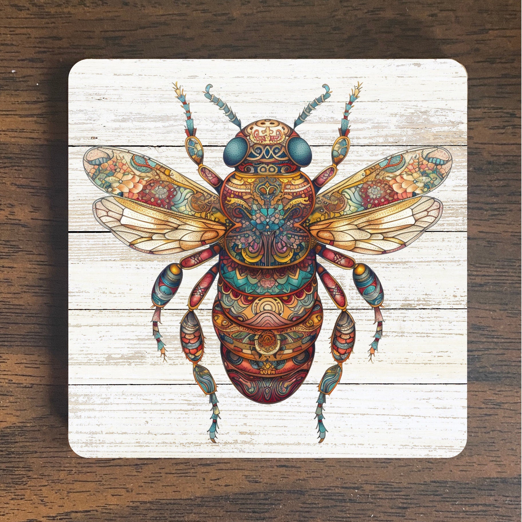 Buzzing Brilliance Psychedelic Honey Bee Magnet - Bee Magnet -  Spiritual Magnet -  Refrigerator Magnet