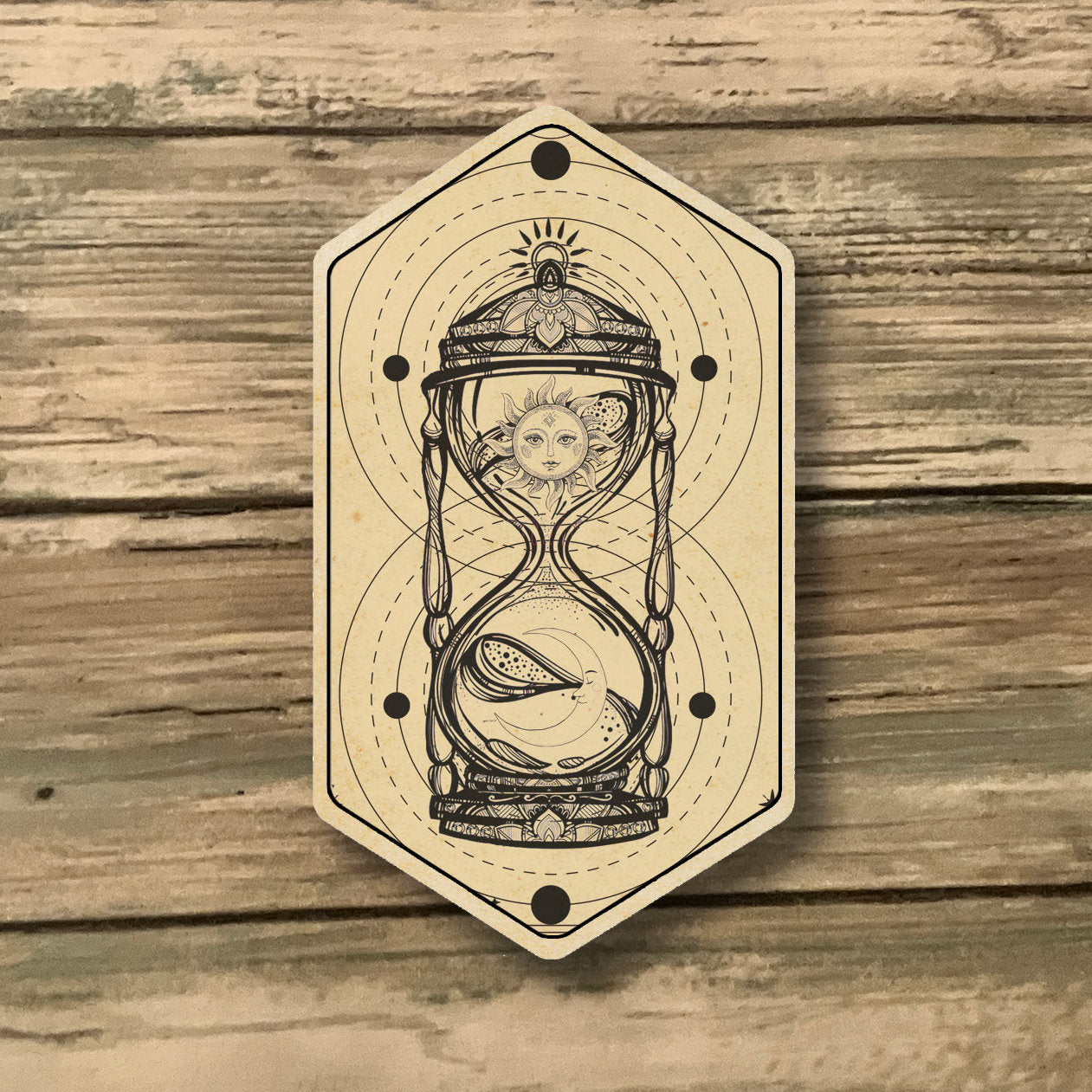 Hourglass Tarot Card Magnet - UV-Printed 3" Height -Symbolic Divine Timing and Mindfulness - Hermit Tarot Card Magnet
