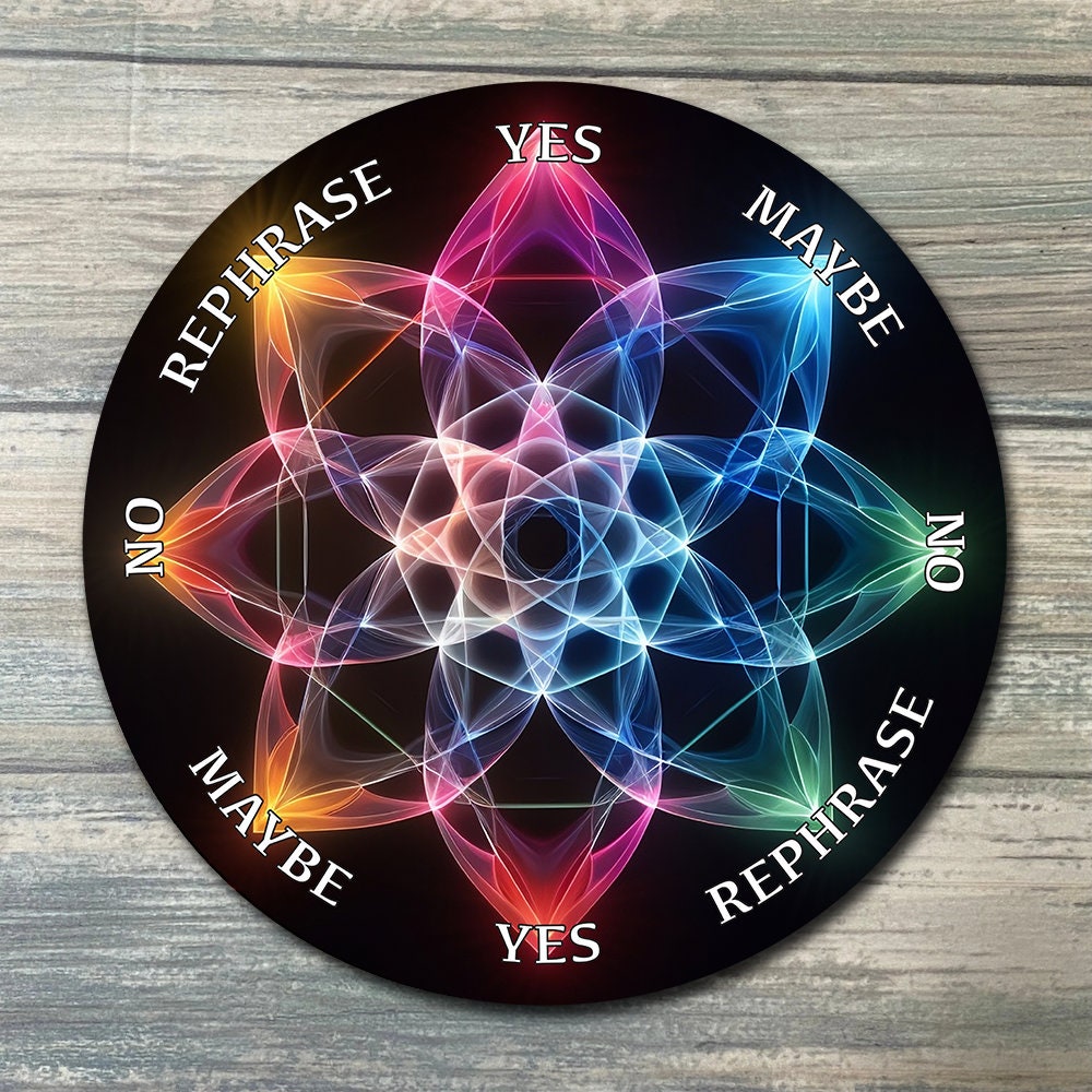 Mandala Pendulum Board - Mandala Divination Board - Flower Pendulum Board - Full Color - Altar Decoration - Sacred Geometry