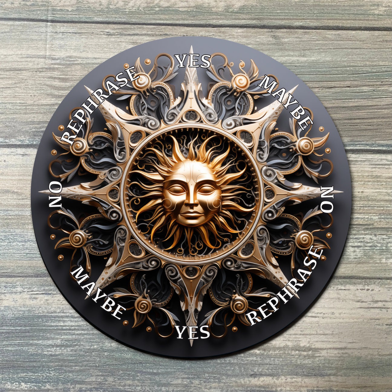 Sun Pendulum Board - Sun Divination Board - Full Color - Altar Decoration